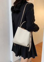 Leather Top Handle Shoulder Bucket Bag Vivian Seven